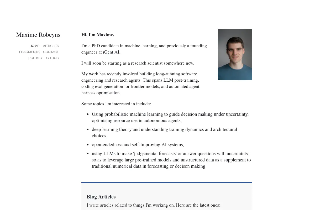 Maxime Robeyns's Personal Website