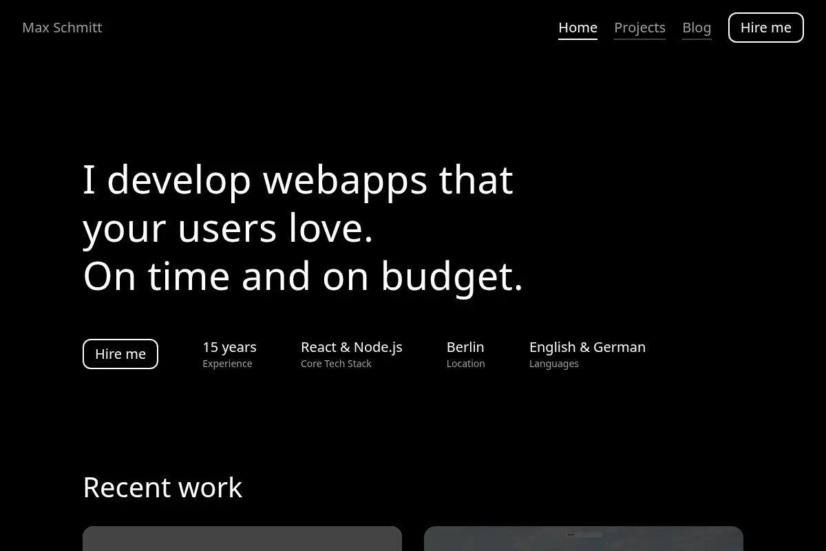 Freelance Web Developer – Max Schmitt
