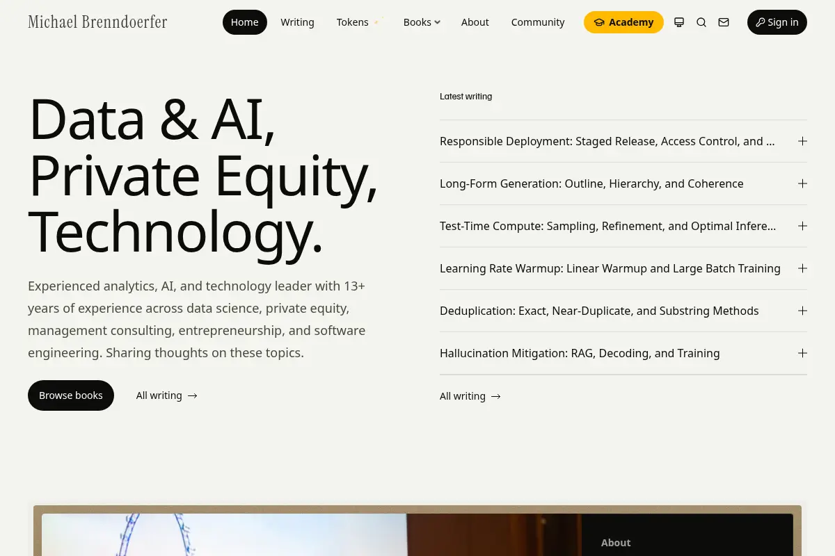 Michael Brenndoerfer | Data & AI, Private Equity, Technology