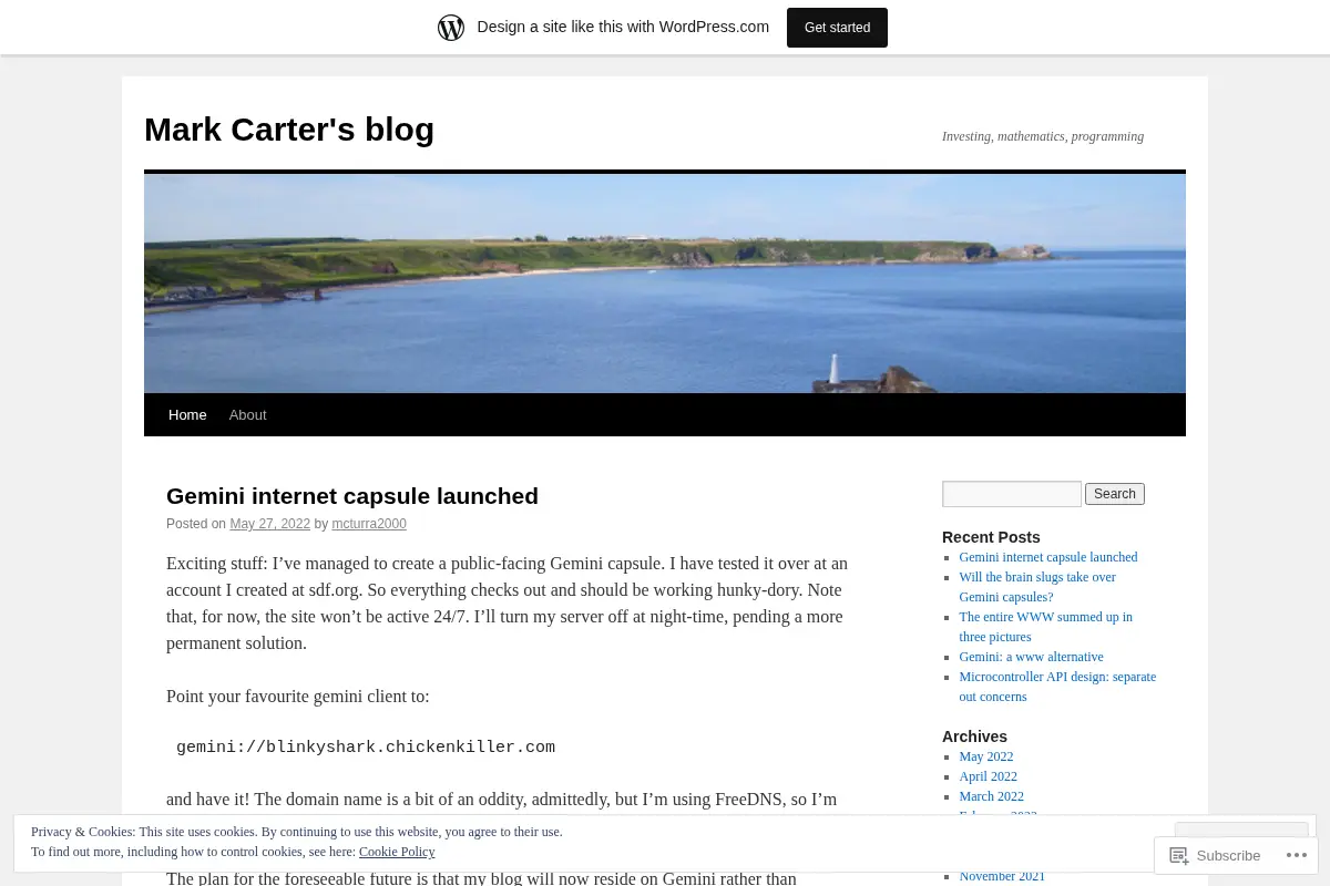 Mark Carter's Blog — Investing, mathematics, programming