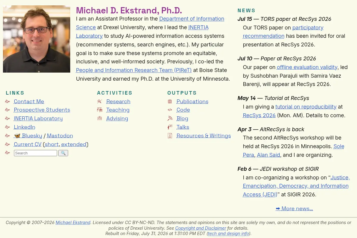 mdekstrand's Home Page