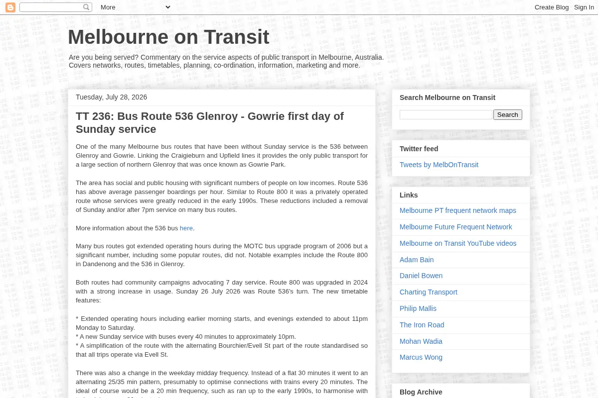 Melbourne on Transit