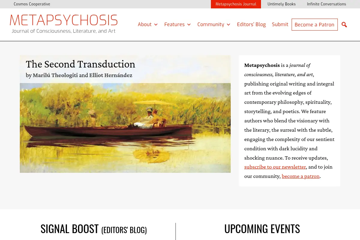 Metapsychosis—journal of consciousness, literature, and art