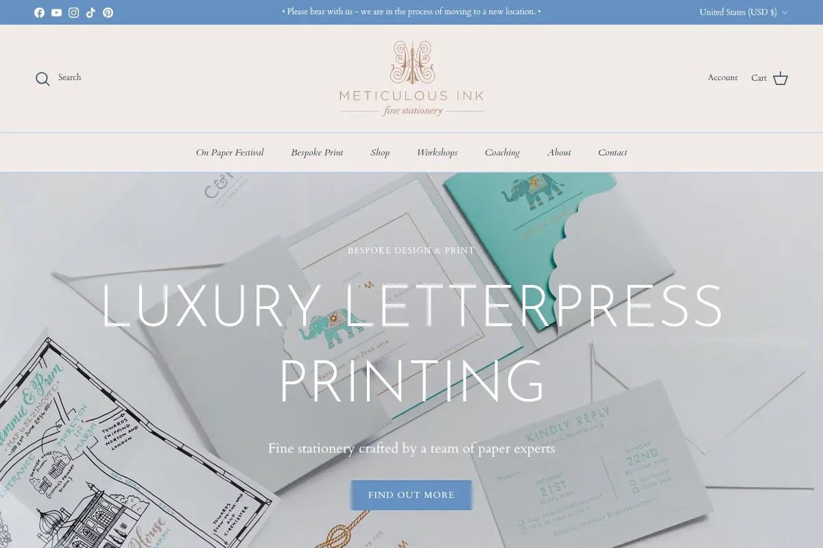 Bespoke letterpress printing & fine stationery – Meticulous Ink