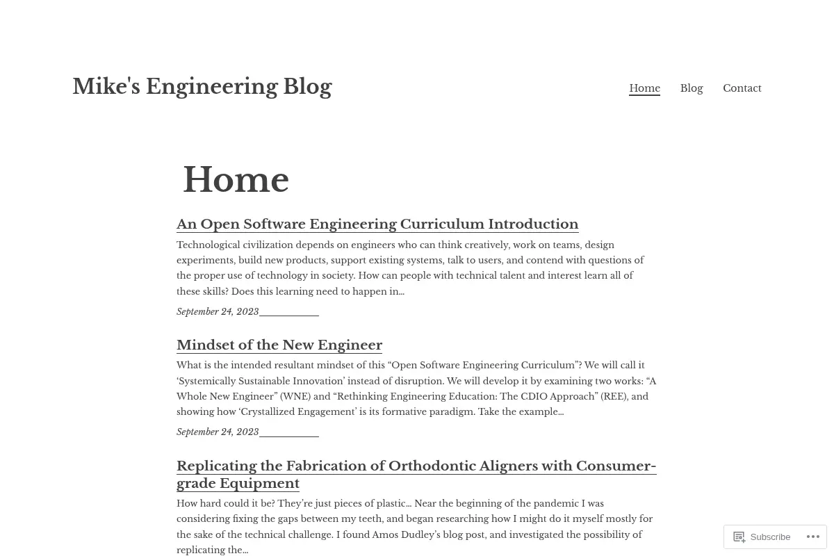 Mike's Engineering Blog