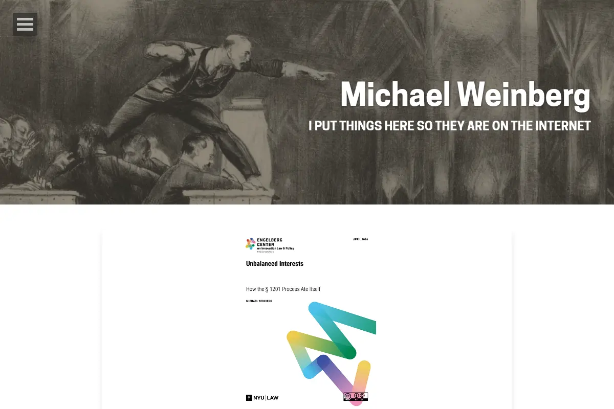 I put things here so they are on the internet – Michael Weinberg