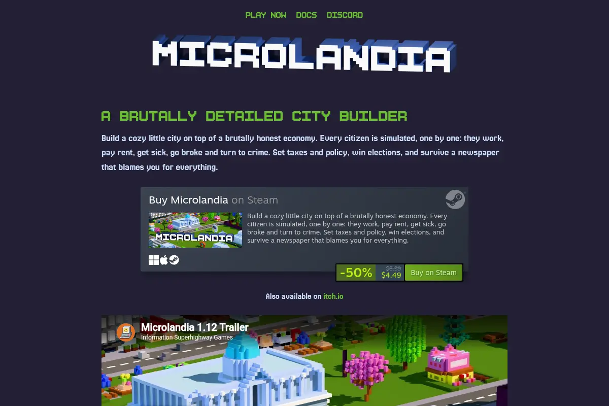 Microlandia, a Brutally Honest City Builder