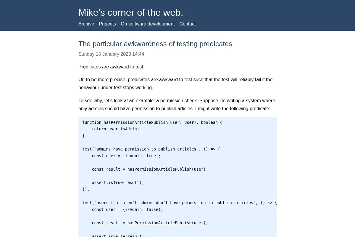 Mike's corner of the web