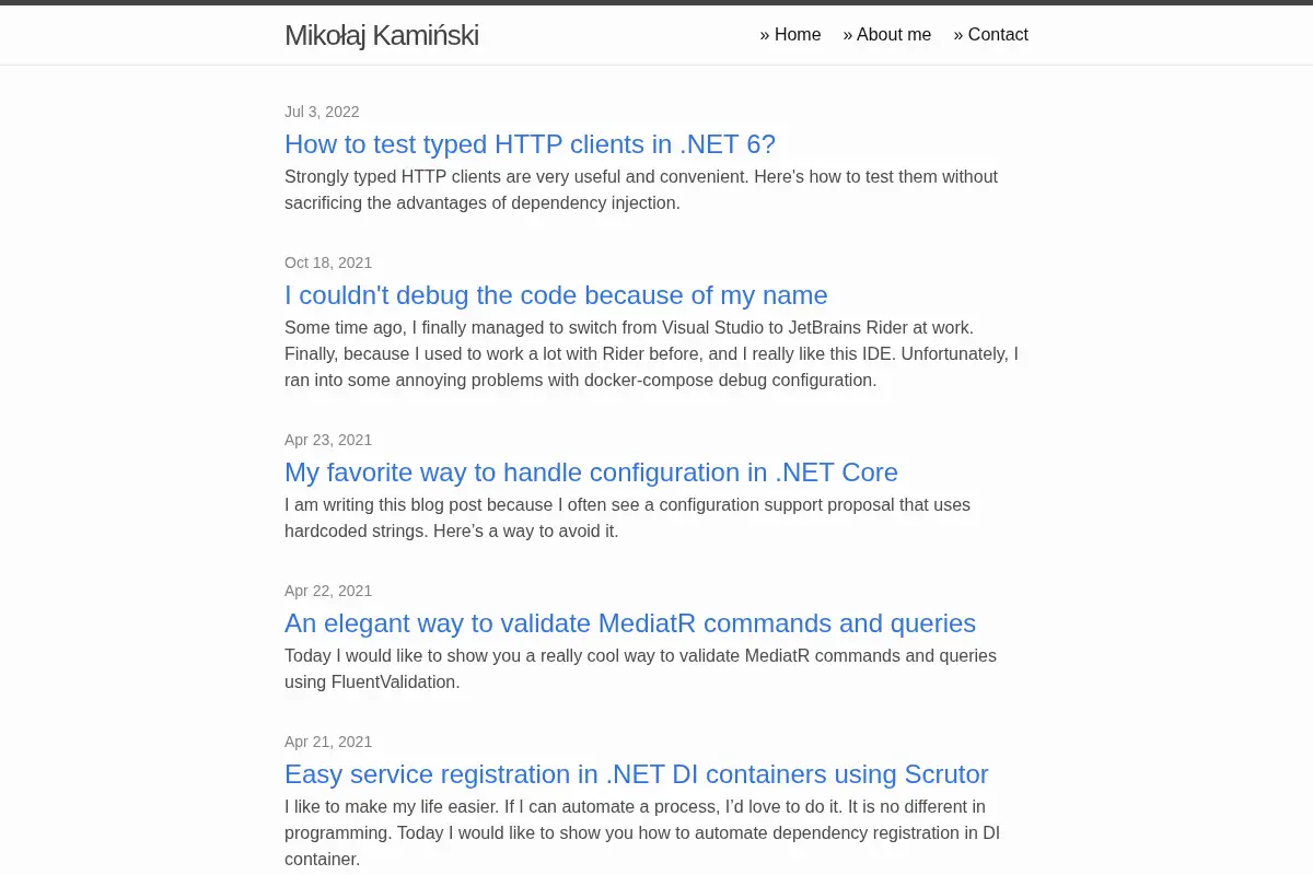 Mikołaj Kamiński's Personal Page and Blog
