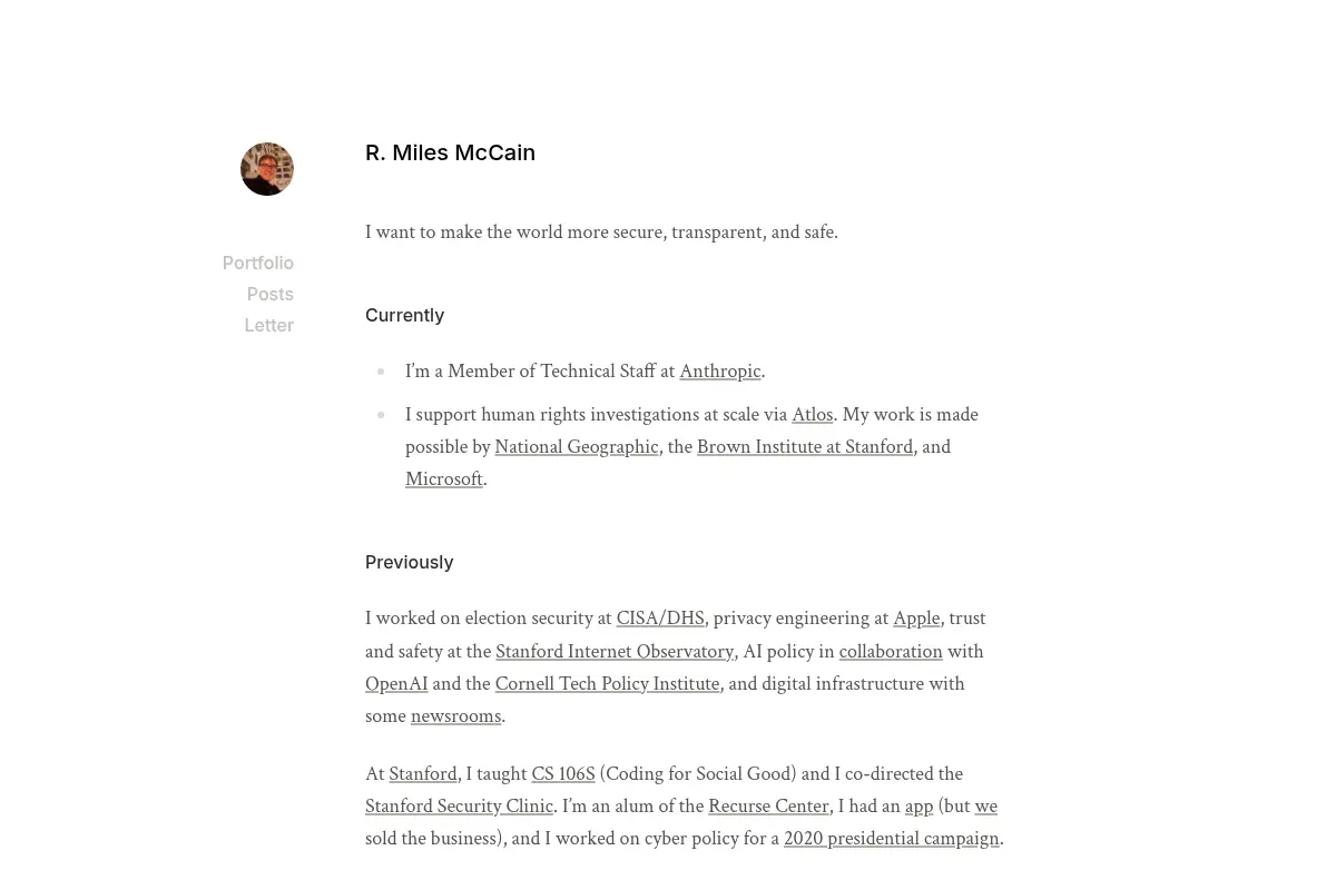 R. Miles McCain | About, contact, and portfolio