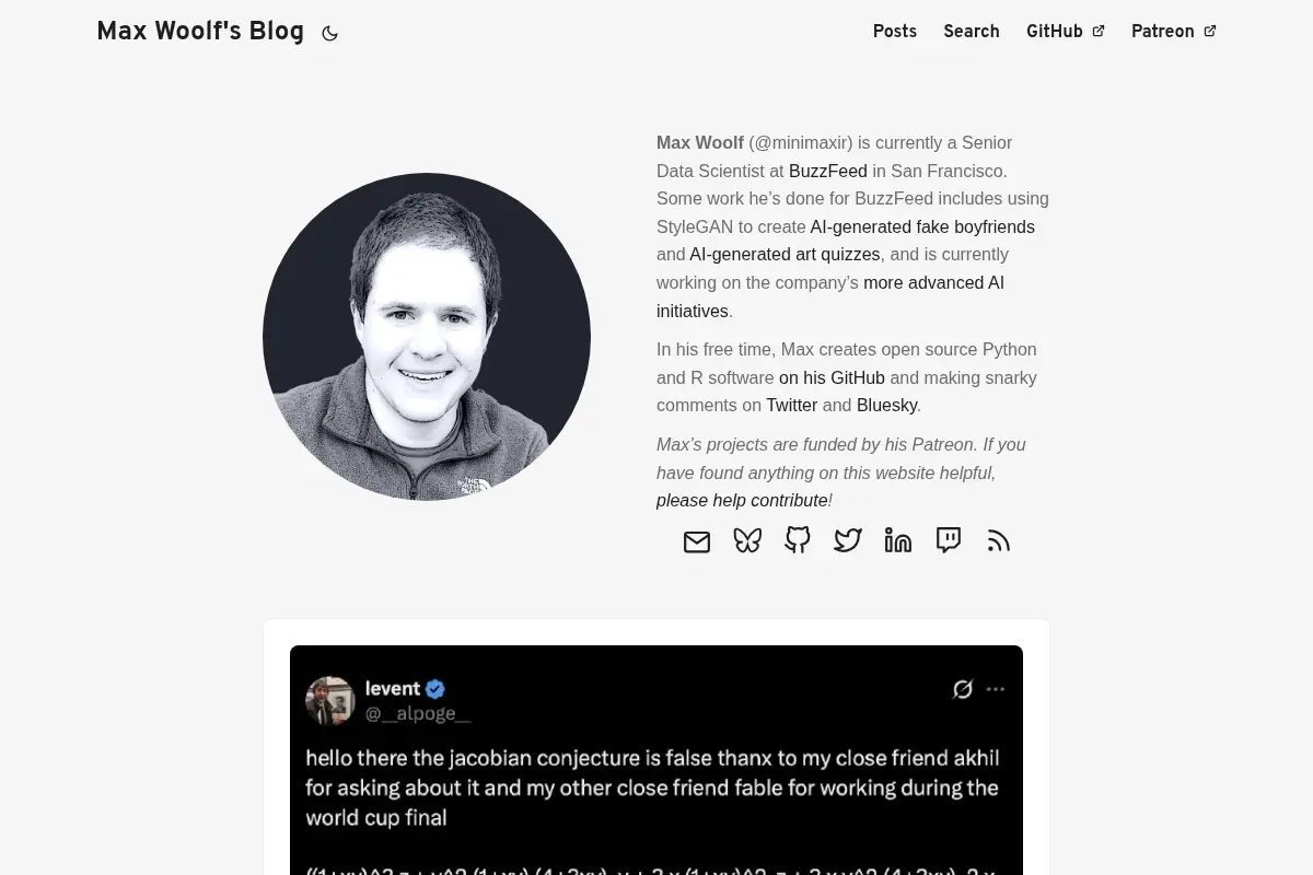 Max Woolf's Blog