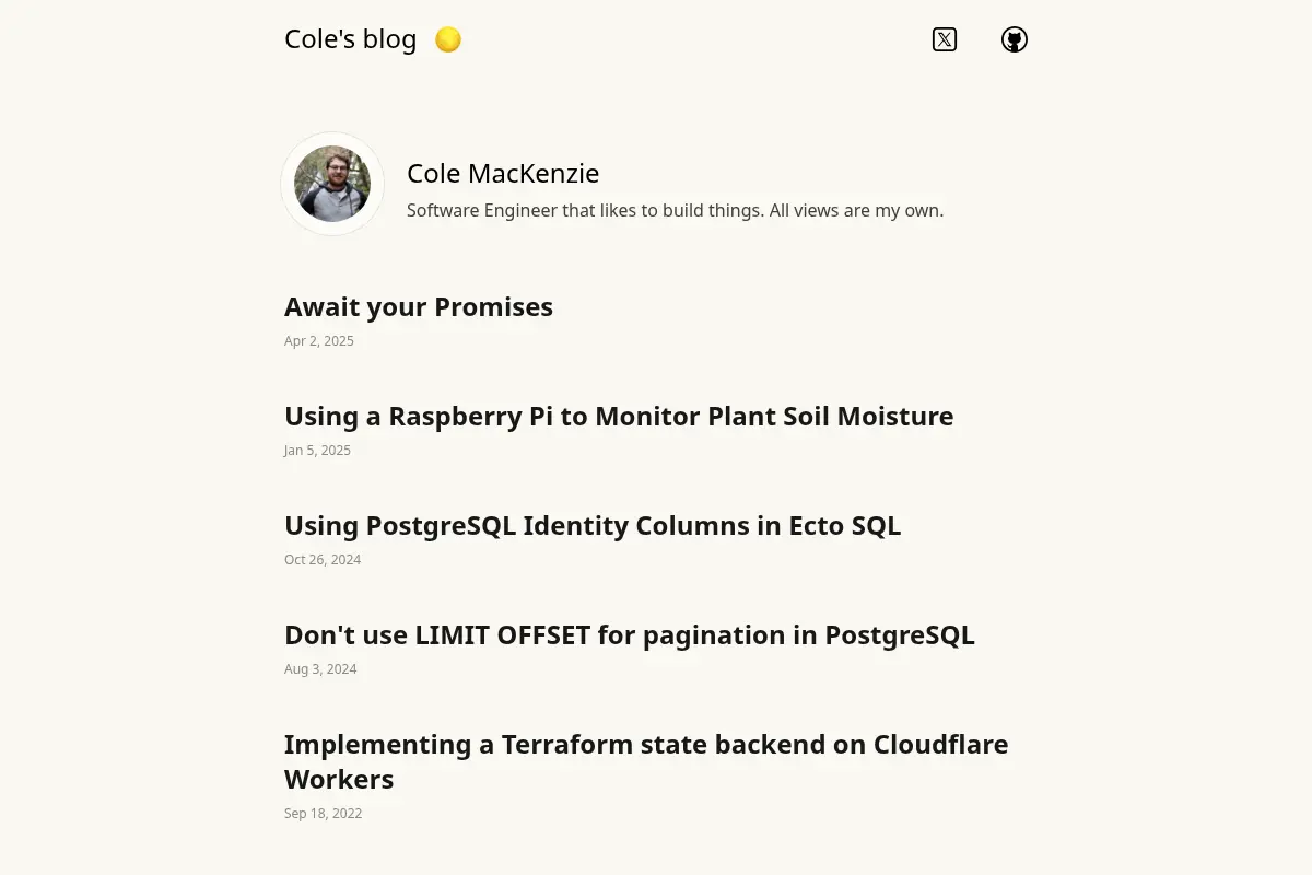 Cole's blog