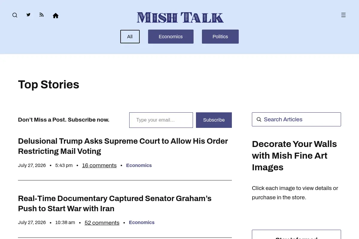 MishTalk – Global Economic Trend Analysis
