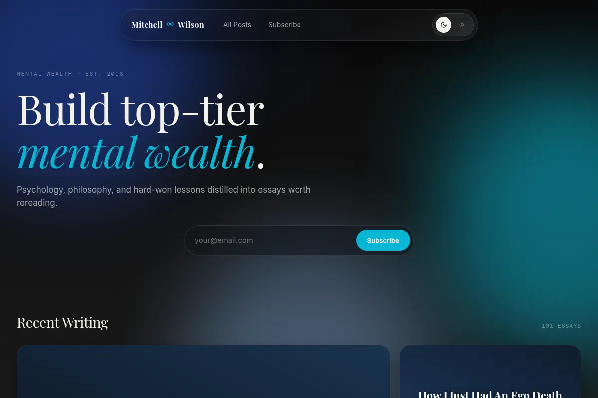 Mitchell Wilson — Ideas for Building Mental Wealth