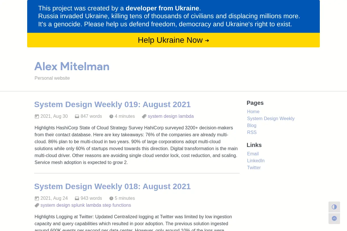 Alex Mitelman - Personal website