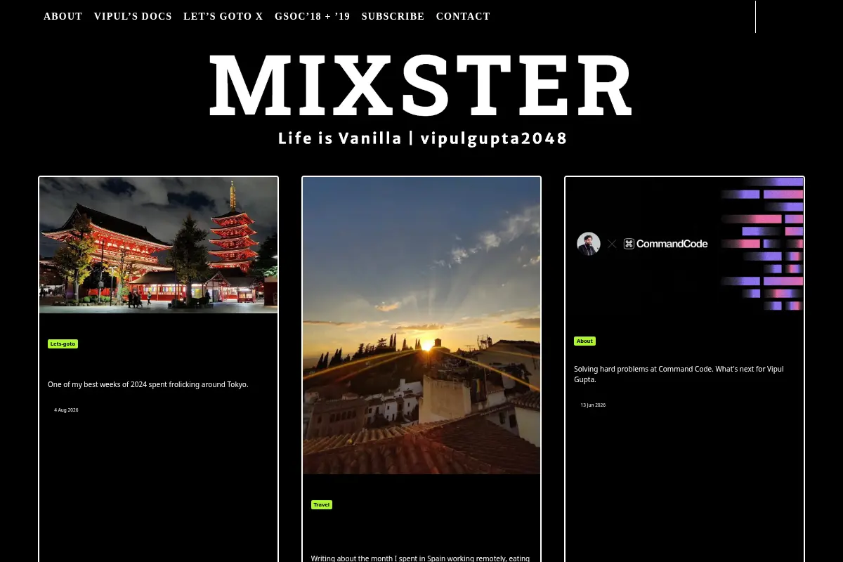 Mixster Life is Vanilla