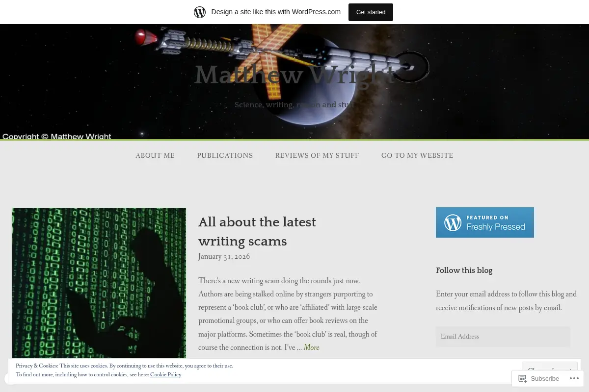 Matthew Wright – Science, writing, reason and stuff