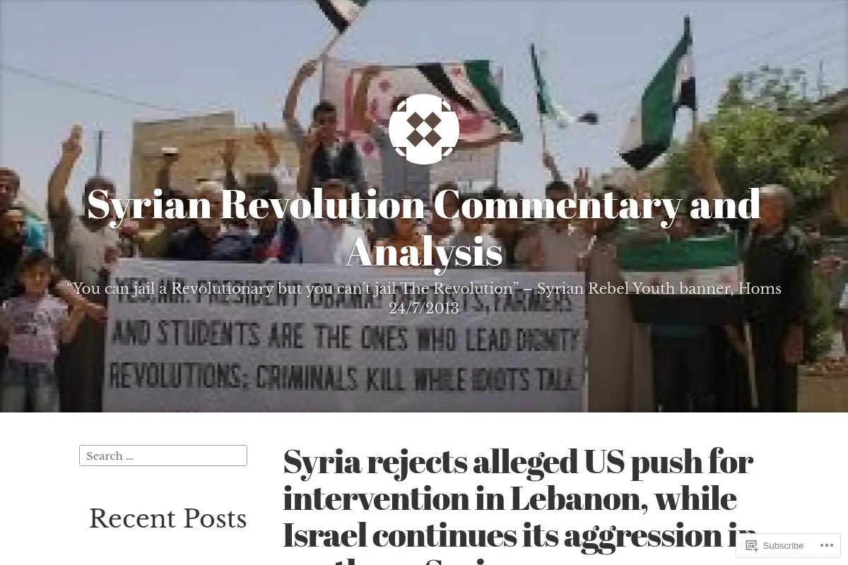 Syrian Revolution Commentary and Analysis
