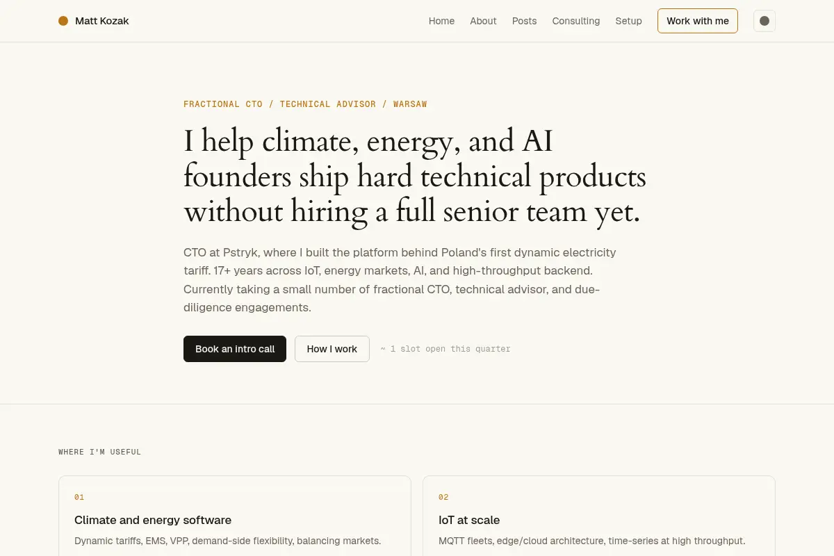 Matt Kozak - entrepreneurial software developer.