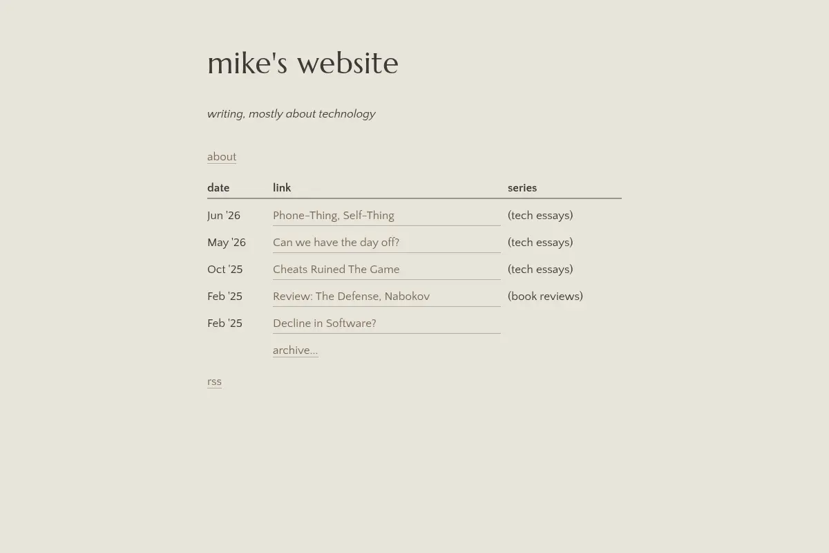 mike's website