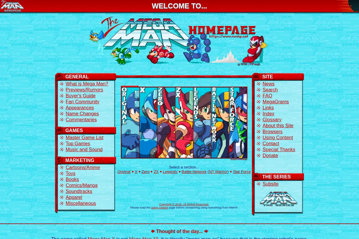 The Mega Man Home Page