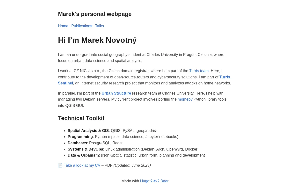 Marek's personal webpage
