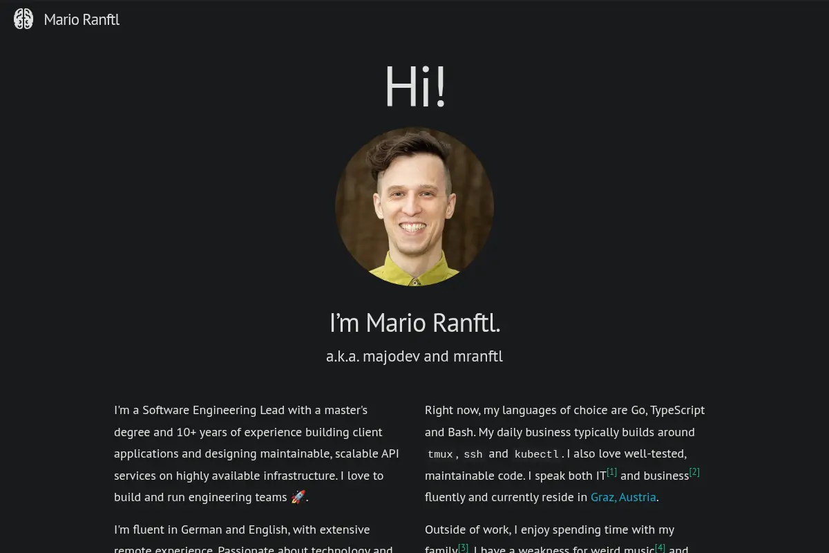 Mario Ranftl | majodev | mranftl.com