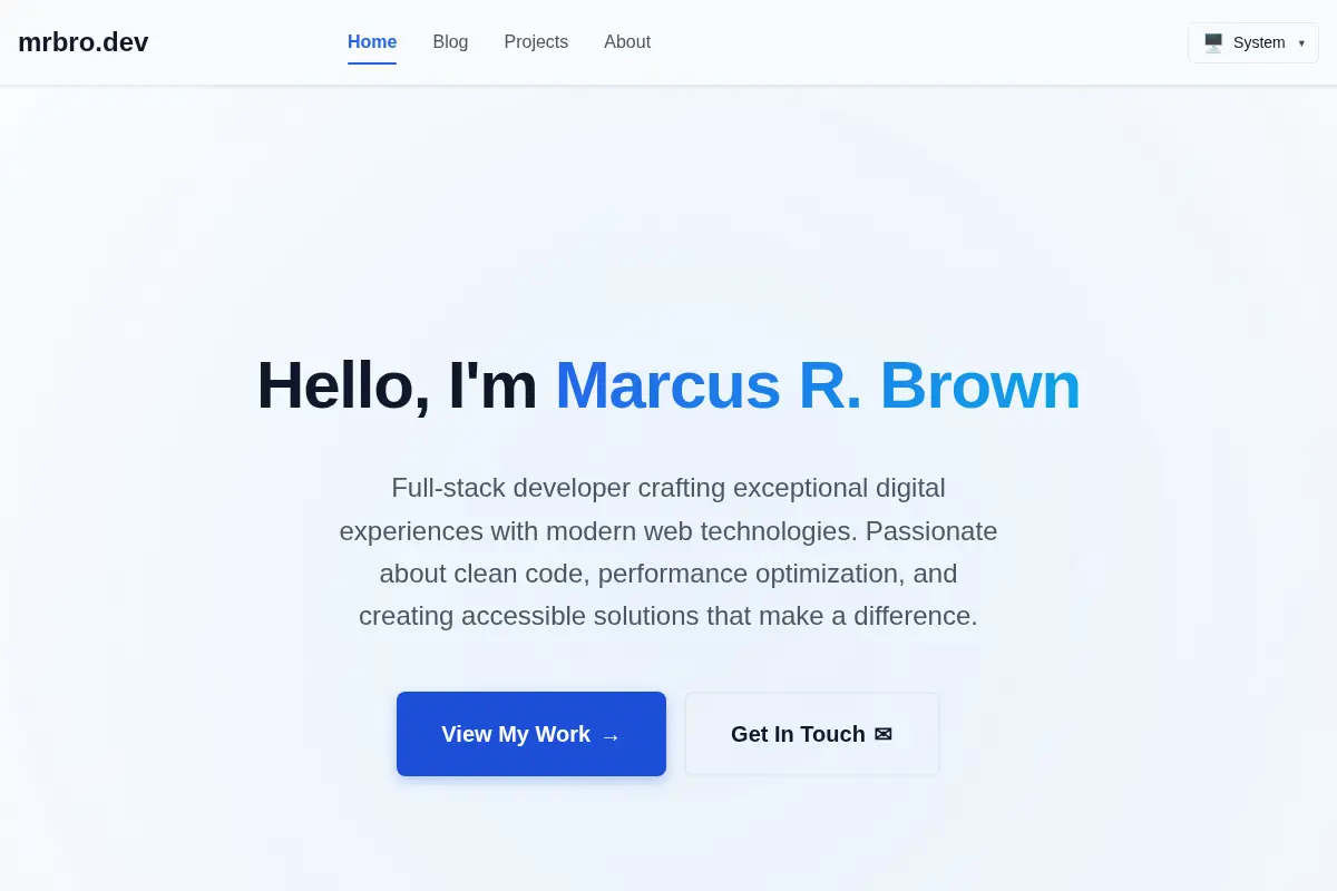 Marcus R. Brown - Developer Portfolio & Blog