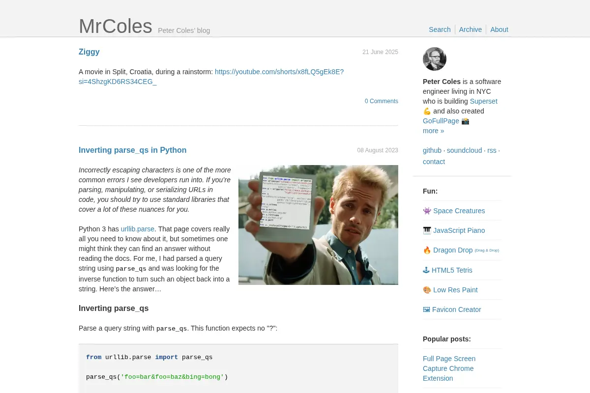 Peter Coles - mostly writing about software… mostly