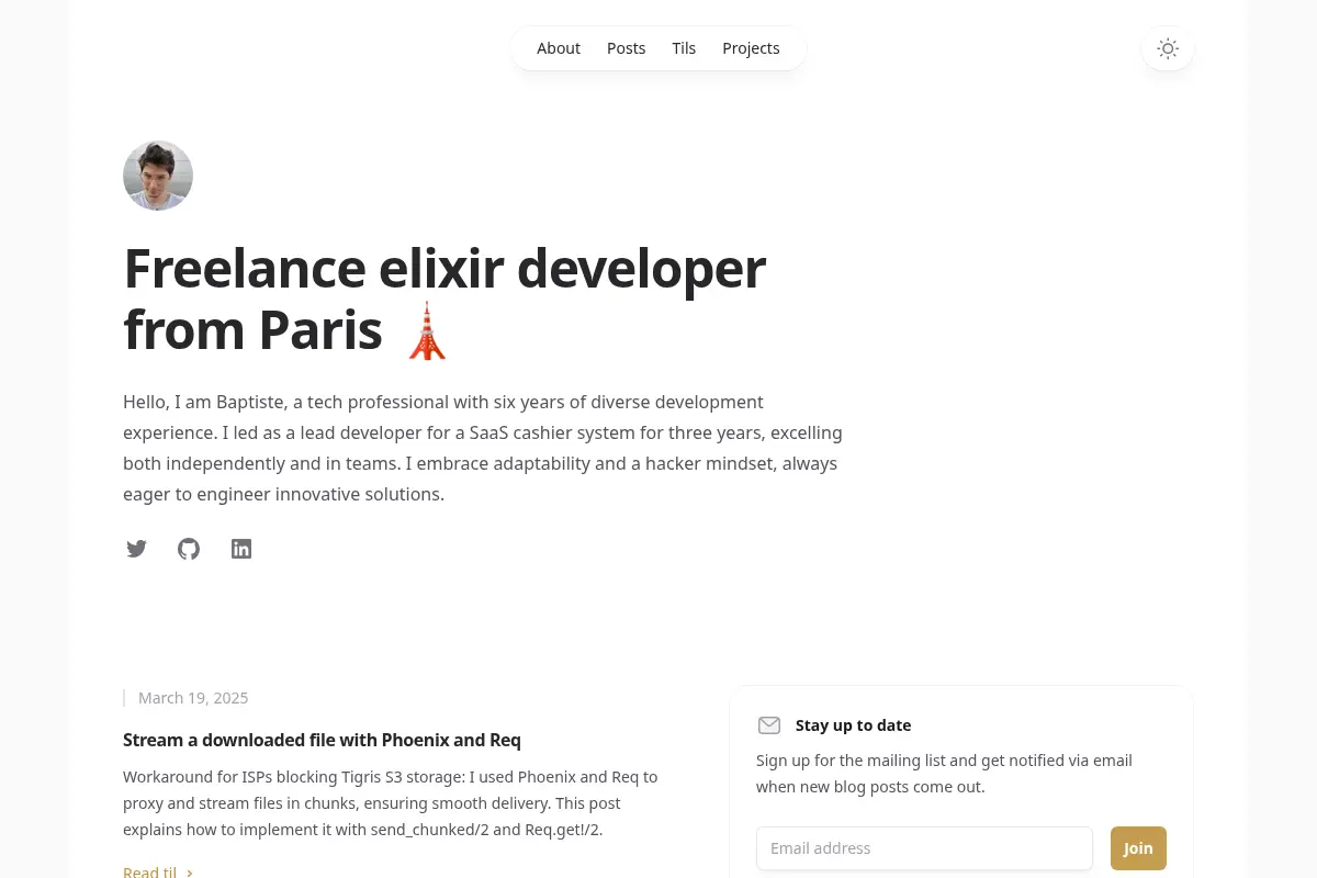 Baptiste Chaleil - Freelance Elixir Developer