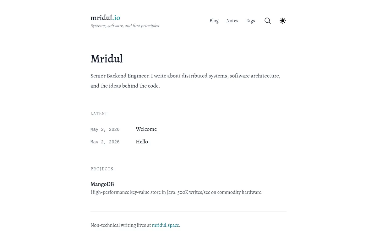Mridul's Technical Blog