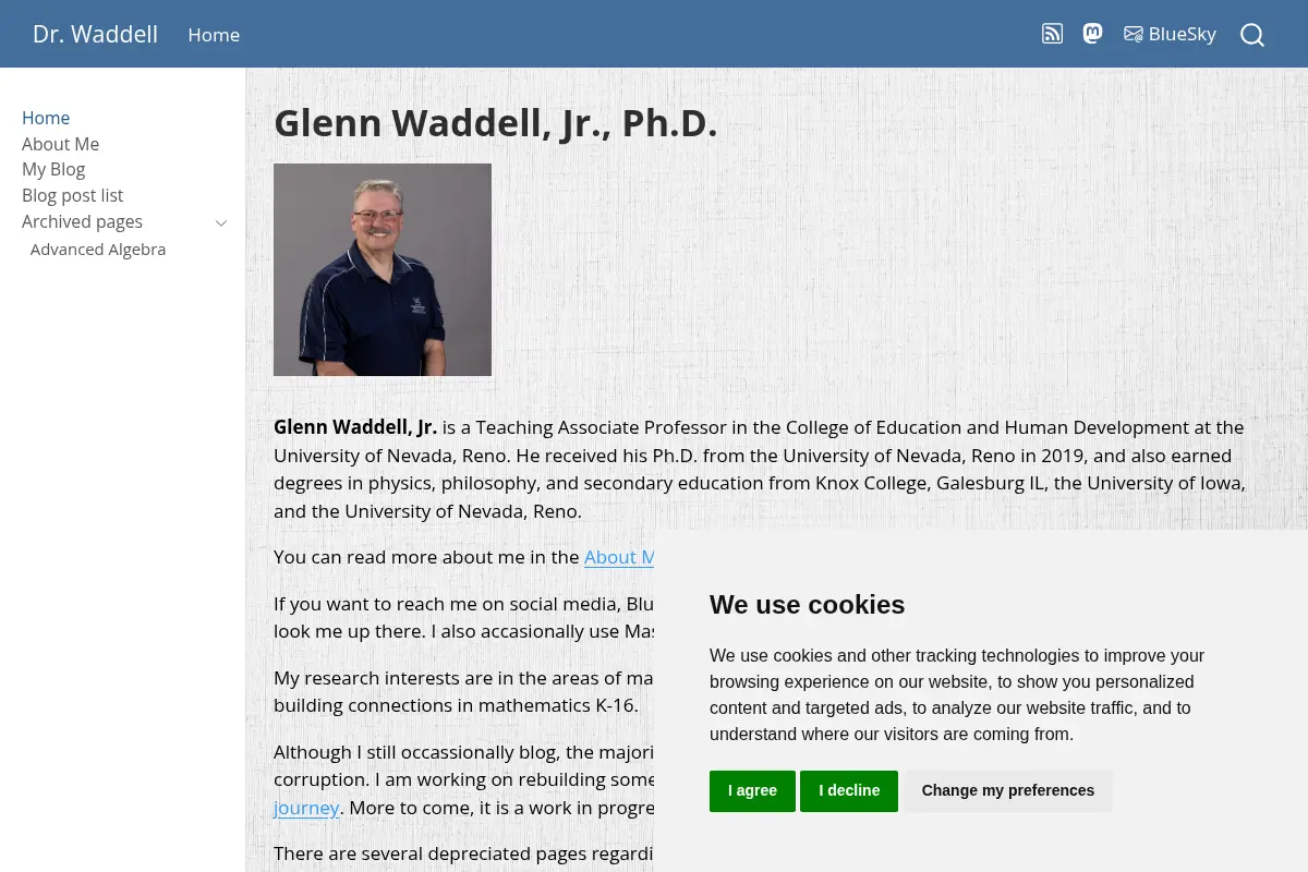 Glenn Waddell, Jr., Ph.D. – Dr. Waddell