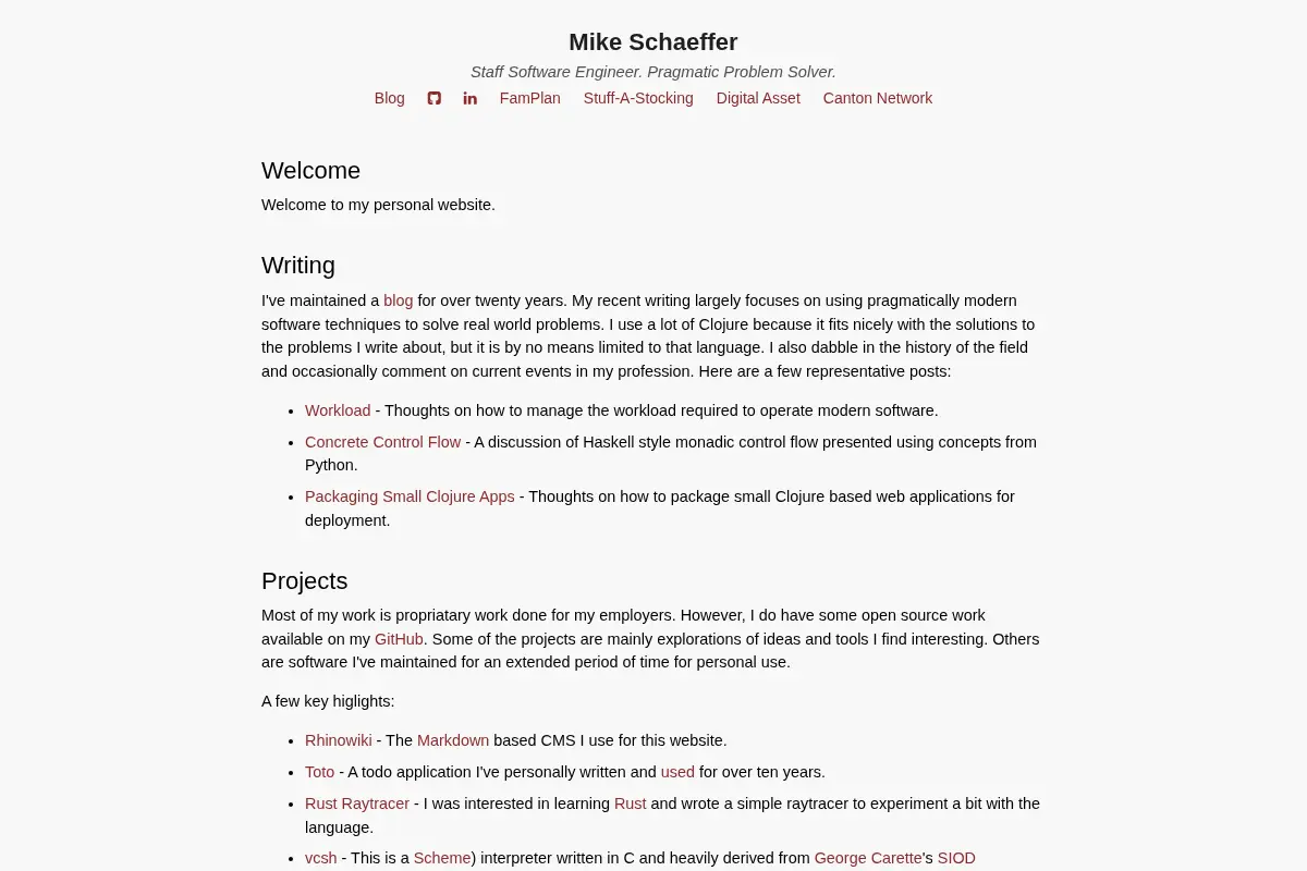Mike Schaeffer - Personal Website