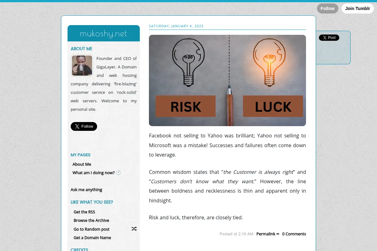 Mukoshy's Personal Site