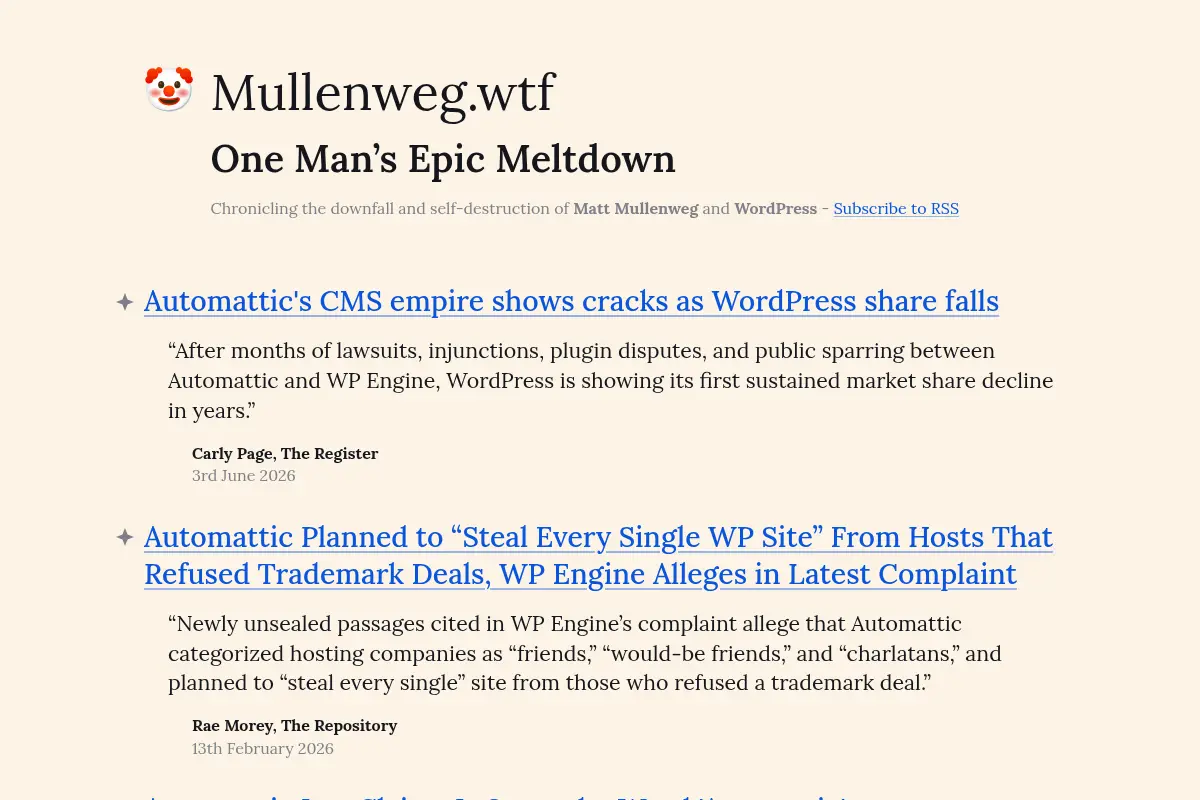 Mullenweg.wtf - One Man’s Epic Meltdown
