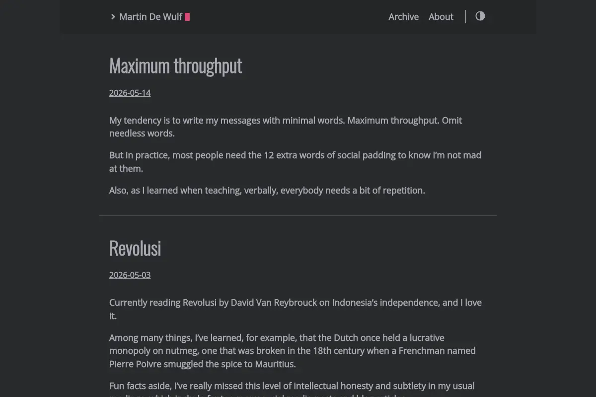 Martin De Wulf's blog