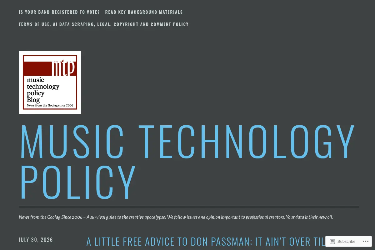 Music Technology Policy
