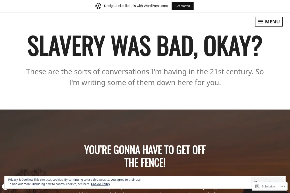 Slavery was bad, okay?