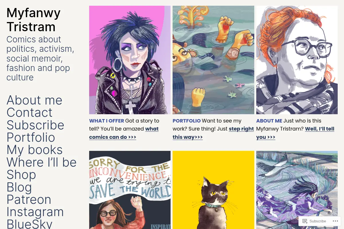 Myfanwy Tristram – Comics about politics, activism, social memoir, fashion and pop culture