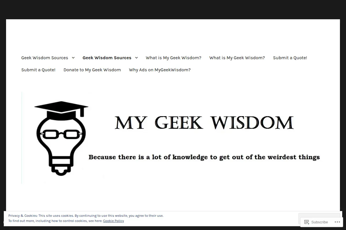 My Geek Wisdom
