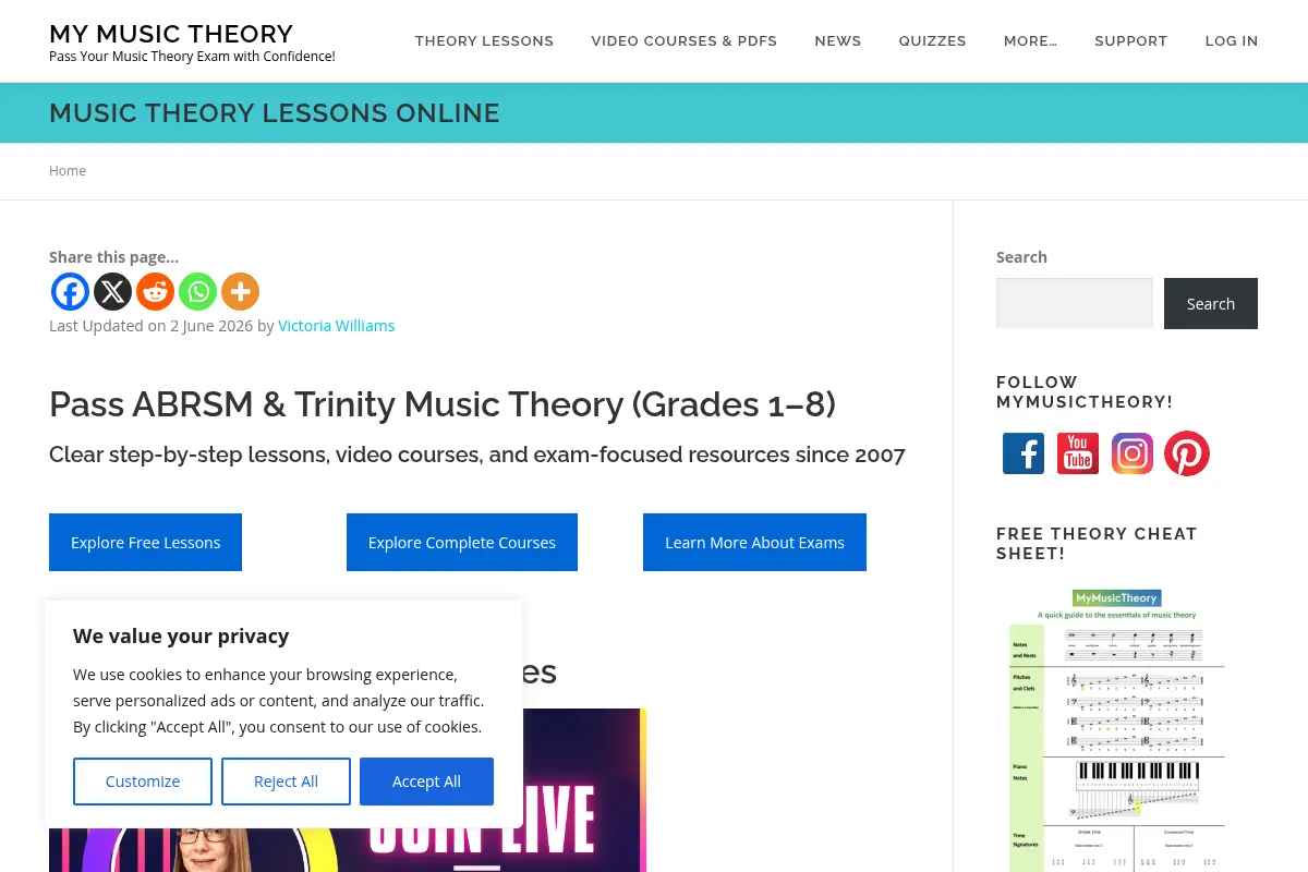 Music Theory Lessons Online - My Music Theory