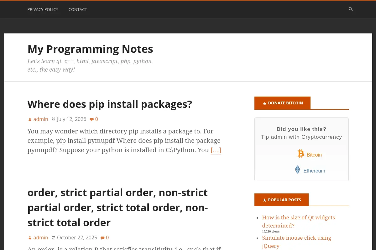 My Programming Notes