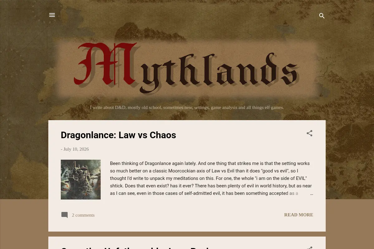 Mythlands: The Setting to End All Settings