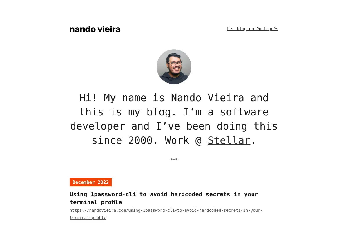 Nando Vieira's Blog