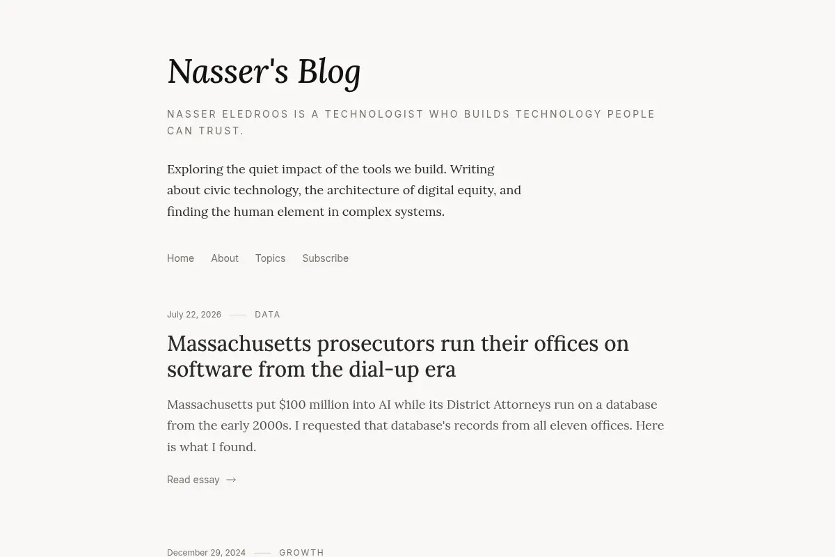 Nasser Eledroos' Blog