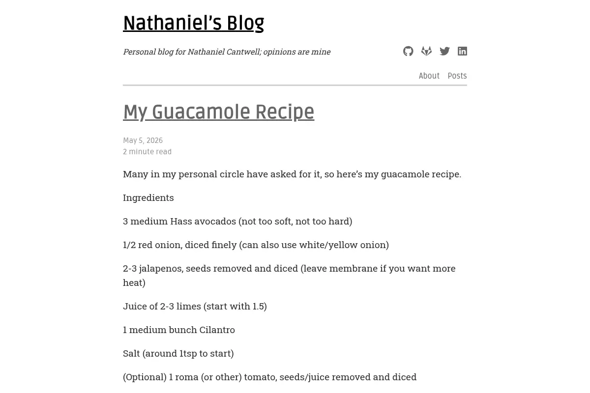 Nathaniel's Blog