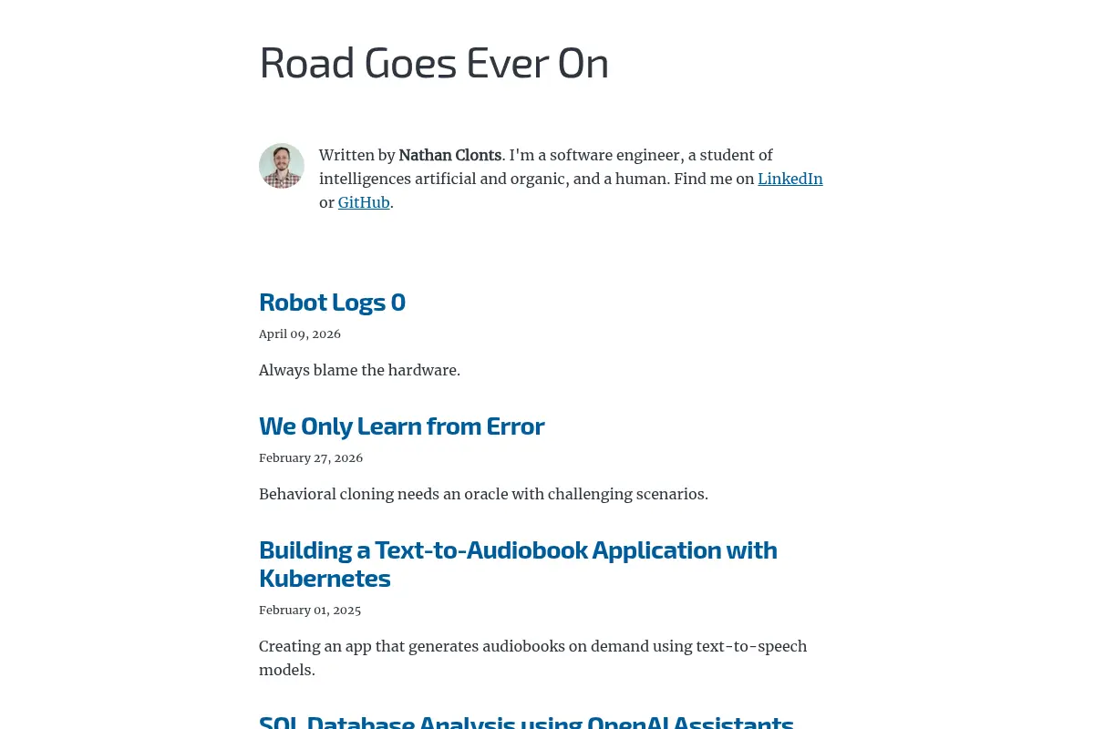 Road Goes Ever On