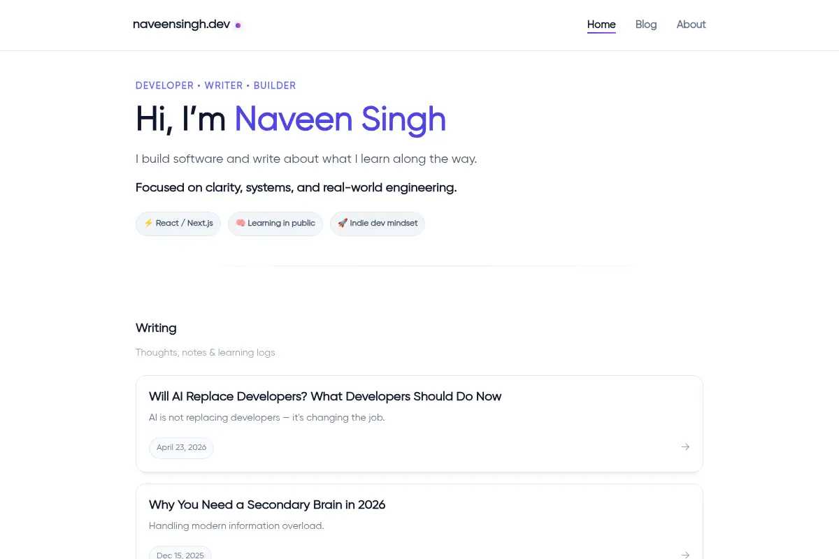 Naveen Singh • Full Stack Developer