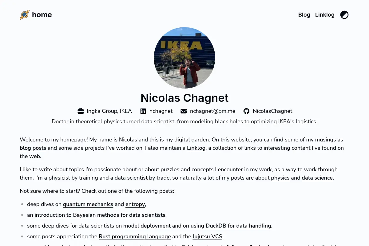 Nicolas Chagnet's Homepage
