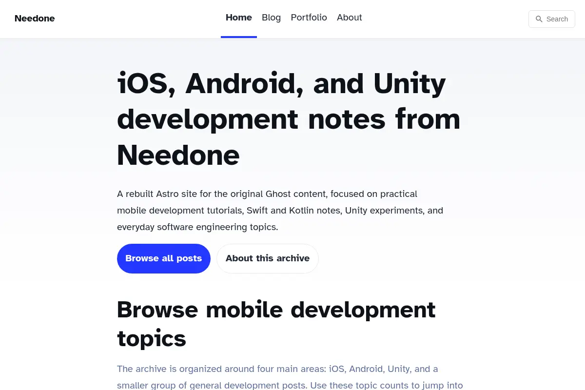Needone | iOS, Android & Unity Development Blog